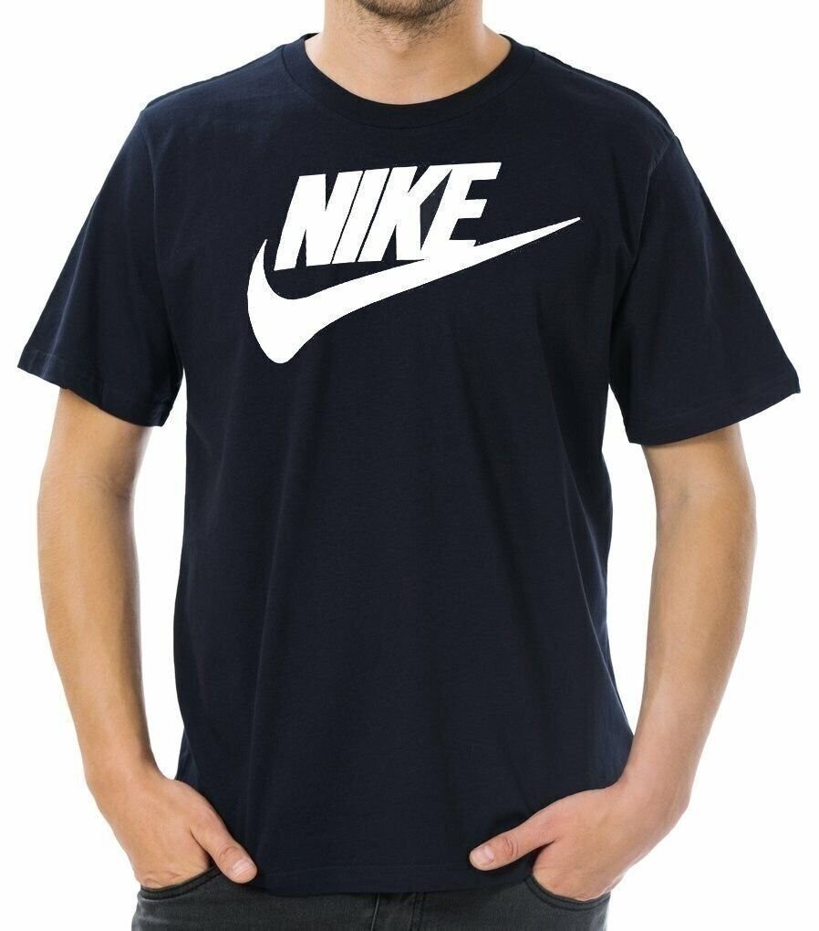 Nike Men's Athletic Wear Short Sleeve Logo Swoosh Printed Gym Active T-Shirt gallery