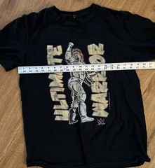 WWE WWF Ultimate Warrior Black Wrestling T-Shirt, Size Medium Legend￼