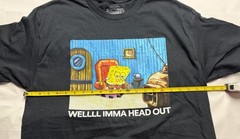 Spongebob Squarepants Imma Head Out SS T Shirt Black Hybrid Apparel L Funny B047