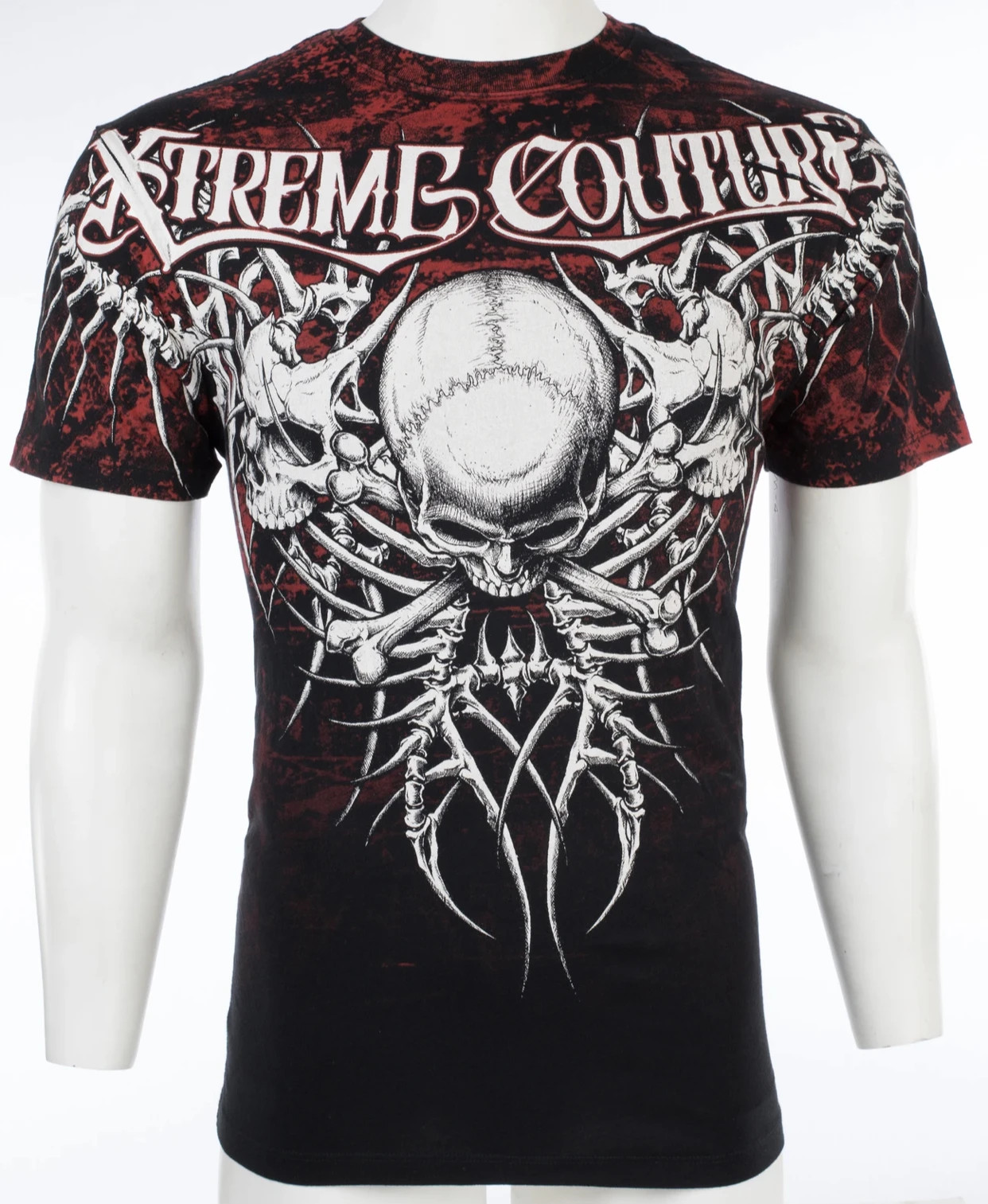 Xtreme Couture Affliction Men's T-Shirt BARE BONE Skull Black Tattoo Biker S-2XL gallery