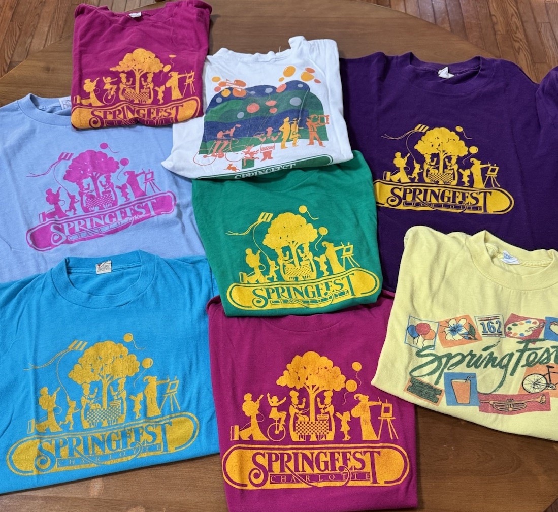 Vintage Springfest Tees Bundle Charlotte NC 1980s Various Sizes And Colors gallery