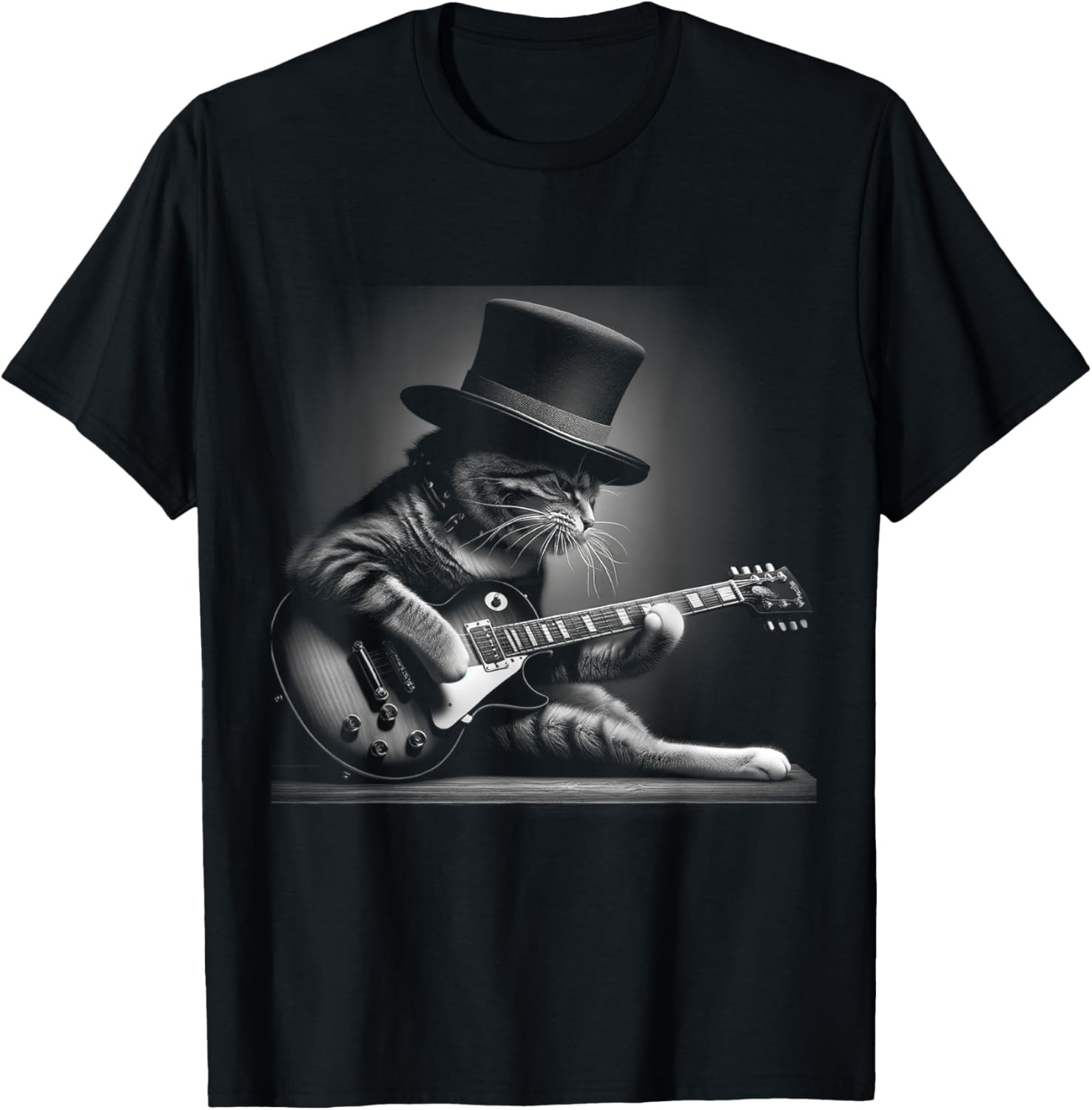 Cat Playing Guitar - Funny Rock Music Guitar Cat T-Shirt gallery