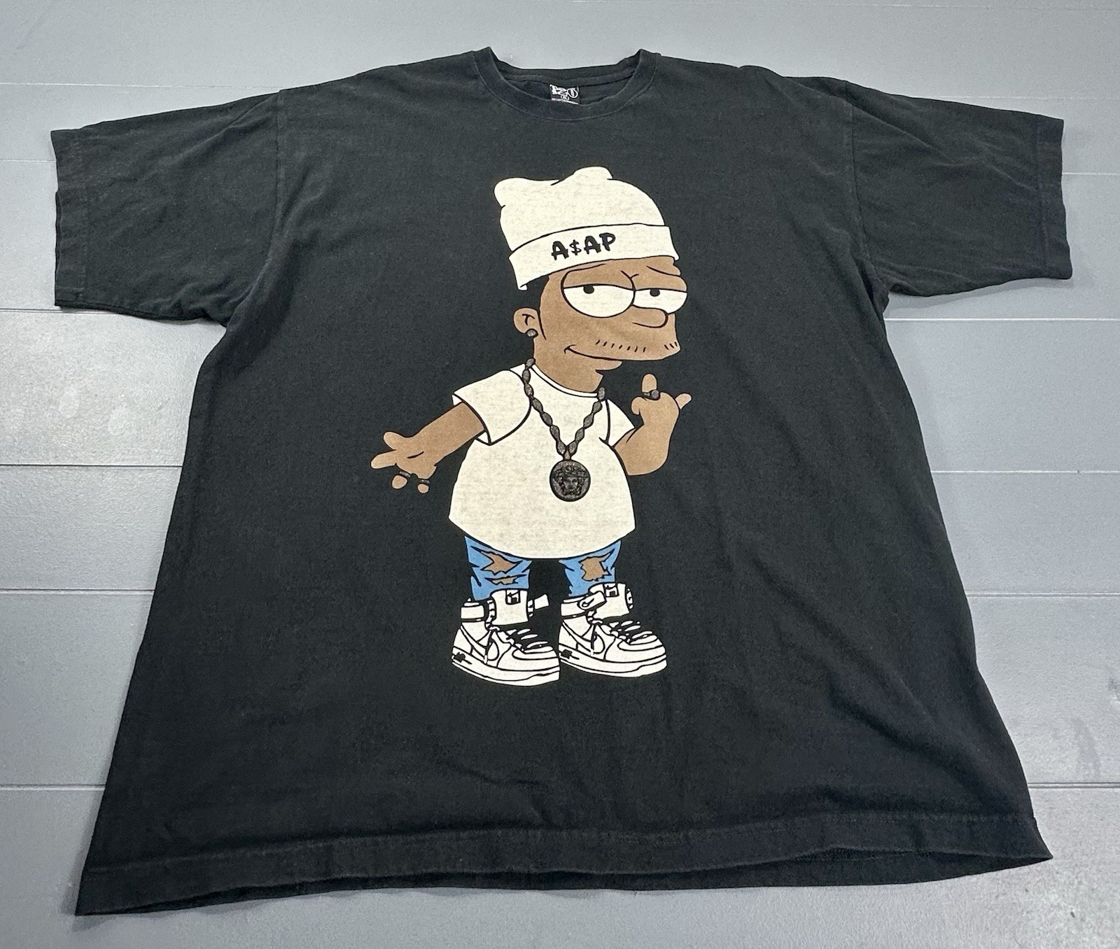 Bart Simpson Graphic T-Shirt XL Black Y2K Vintage Style Cartoon Tee The Simpsons gallery