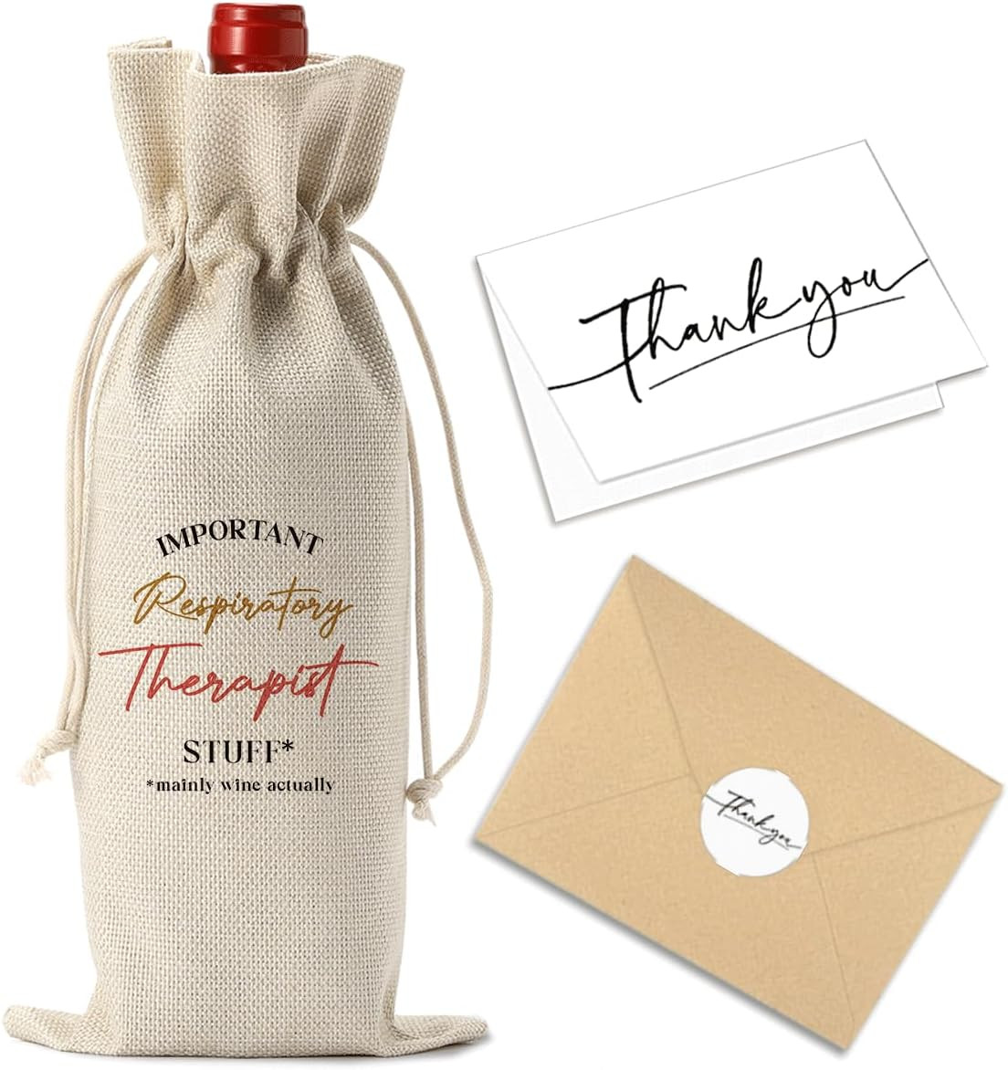 Respiratory Therapist Gifts Wine Bag with Thank You Card Appreciation Gifts Chri gallery