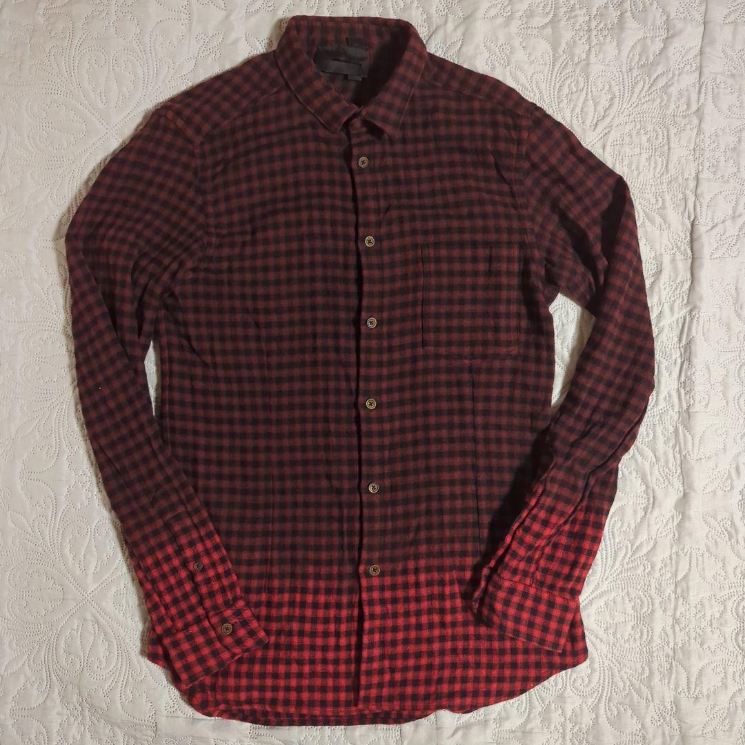 Diesel Wool Blend Gradient Check Shirt Black Gold Red/Black Used gallery