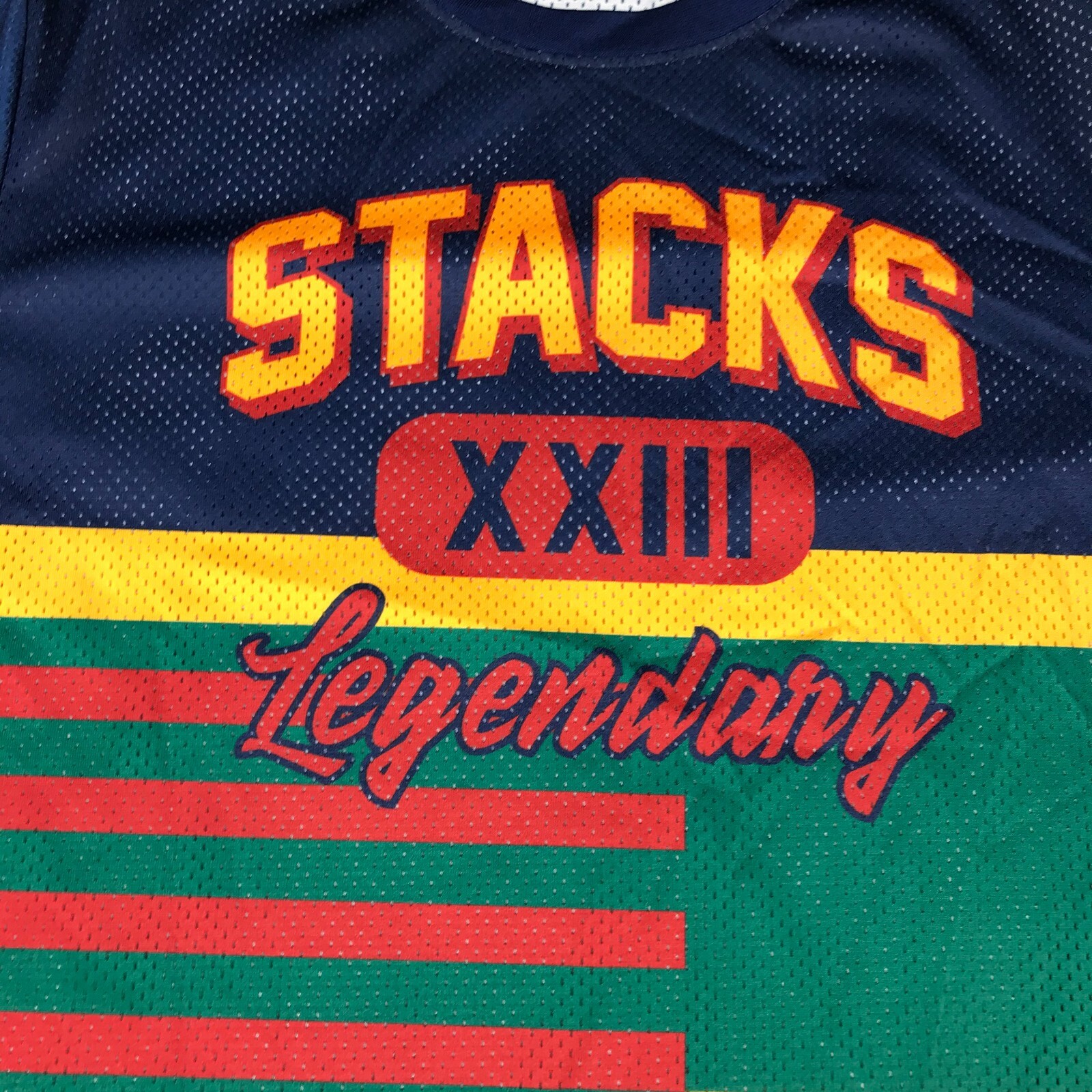 HUGE Offical Brand STACKS XXIII Legendary multi color vented T shirt Large gallery