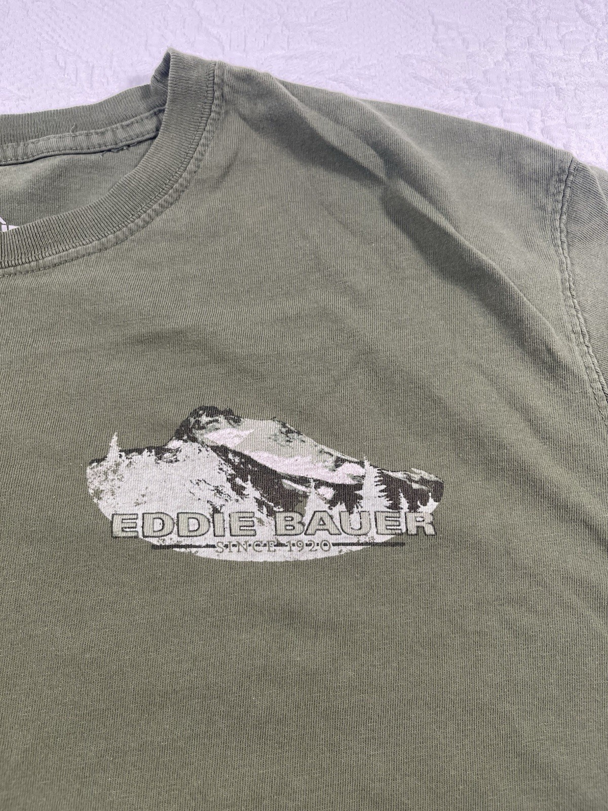 Eddie Bauer Men's Green Graphic Logo Knit Crew Neck Short Sleeve XXL T-Shirt gallery