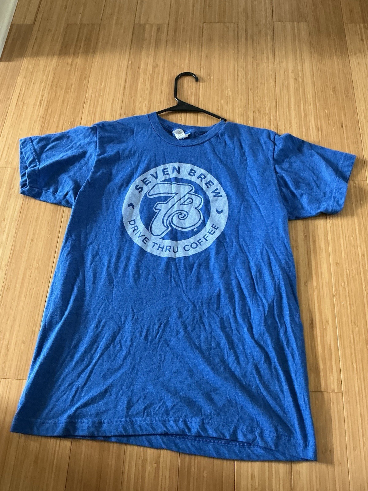 Tultex 202 – 7 Brew Drive Thru Coffee Blue T-Shirt Pre Owned