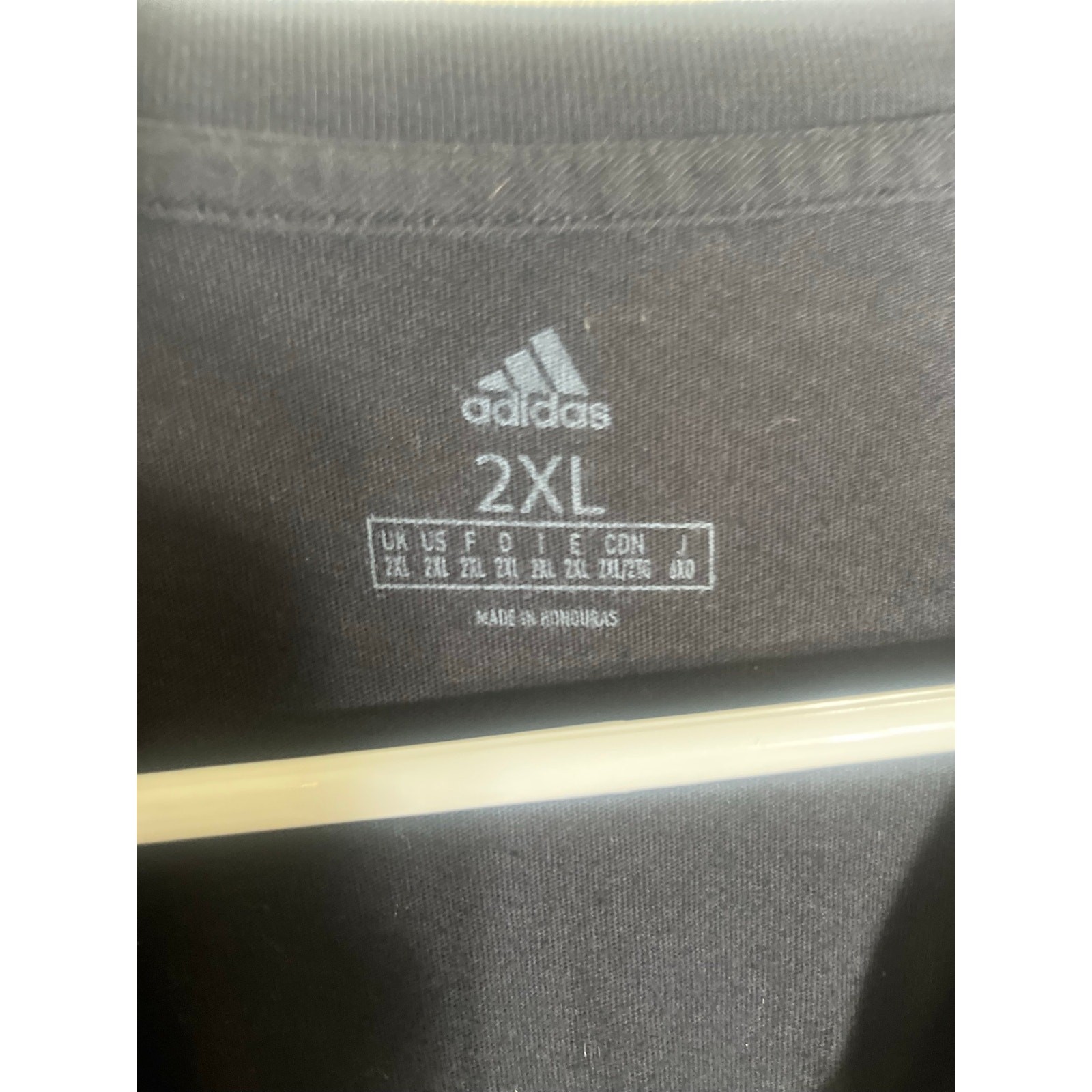 Adidas XXL black mens T-Shirt w/gold design-used good condition gallery