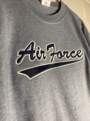Airforce Script Logo Teemax Cotton Short Sleeve Blue T-Shirt Men’s Xl