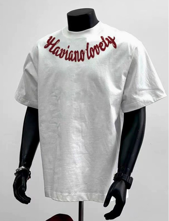 Mens High Street Graphic T-Shirt 220g Heavy Cotton Letter Print Short Sleeve Top gallery