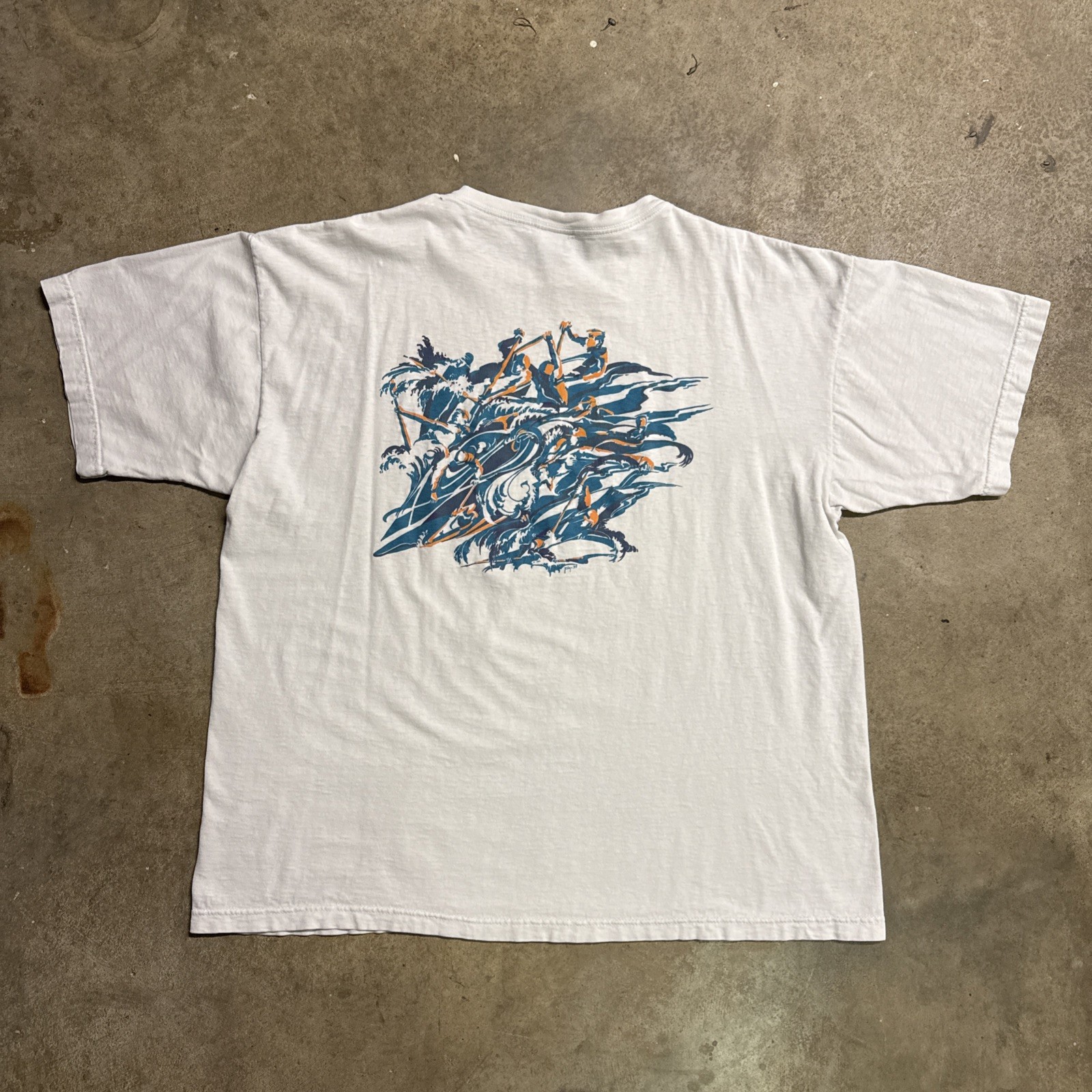 Vintage Patagonia Shirt Mens XL White 90s Art Surf Kayak Nature Mountains USA