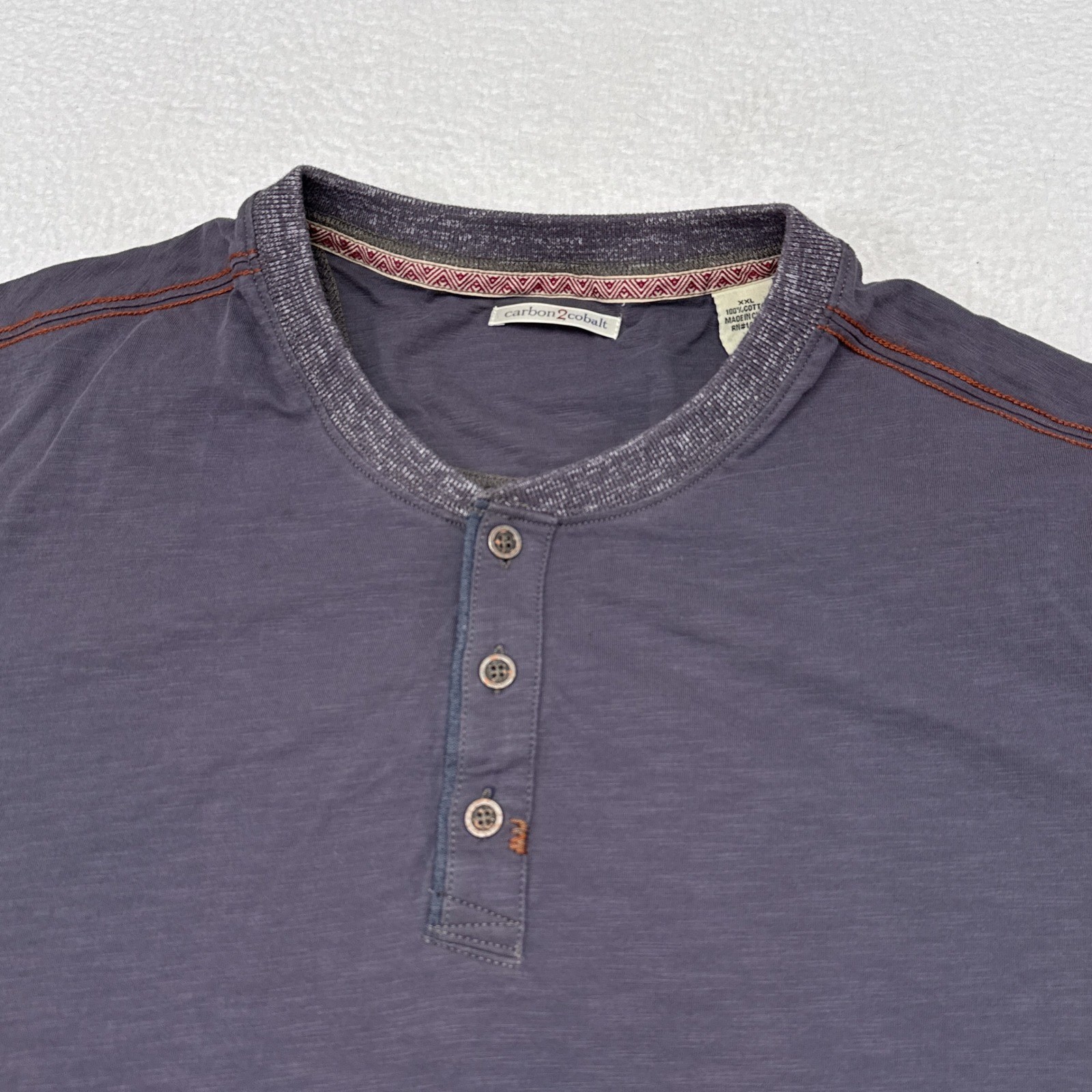 Carbon2Cobalt Henley Shirt Mens Size XXL Gray Long Sleeve Casual Menswear gallery
