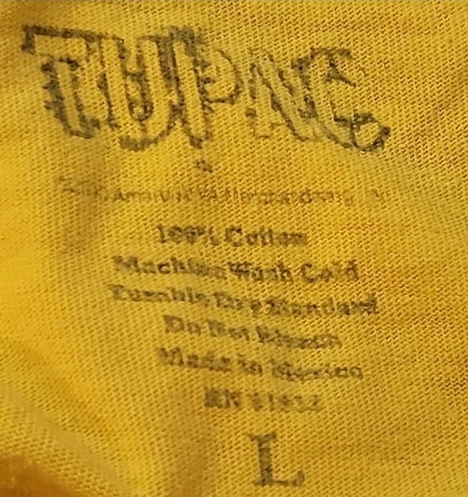 Vintage Tupac Mens L Yellow Graphic Print "How Long Will They Mourn Me" T-Shirt gallery