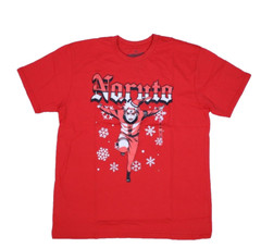 Naruto Holiday Christmas Anime Character Graphic T-Shirt Red Short Sleeve Men XL