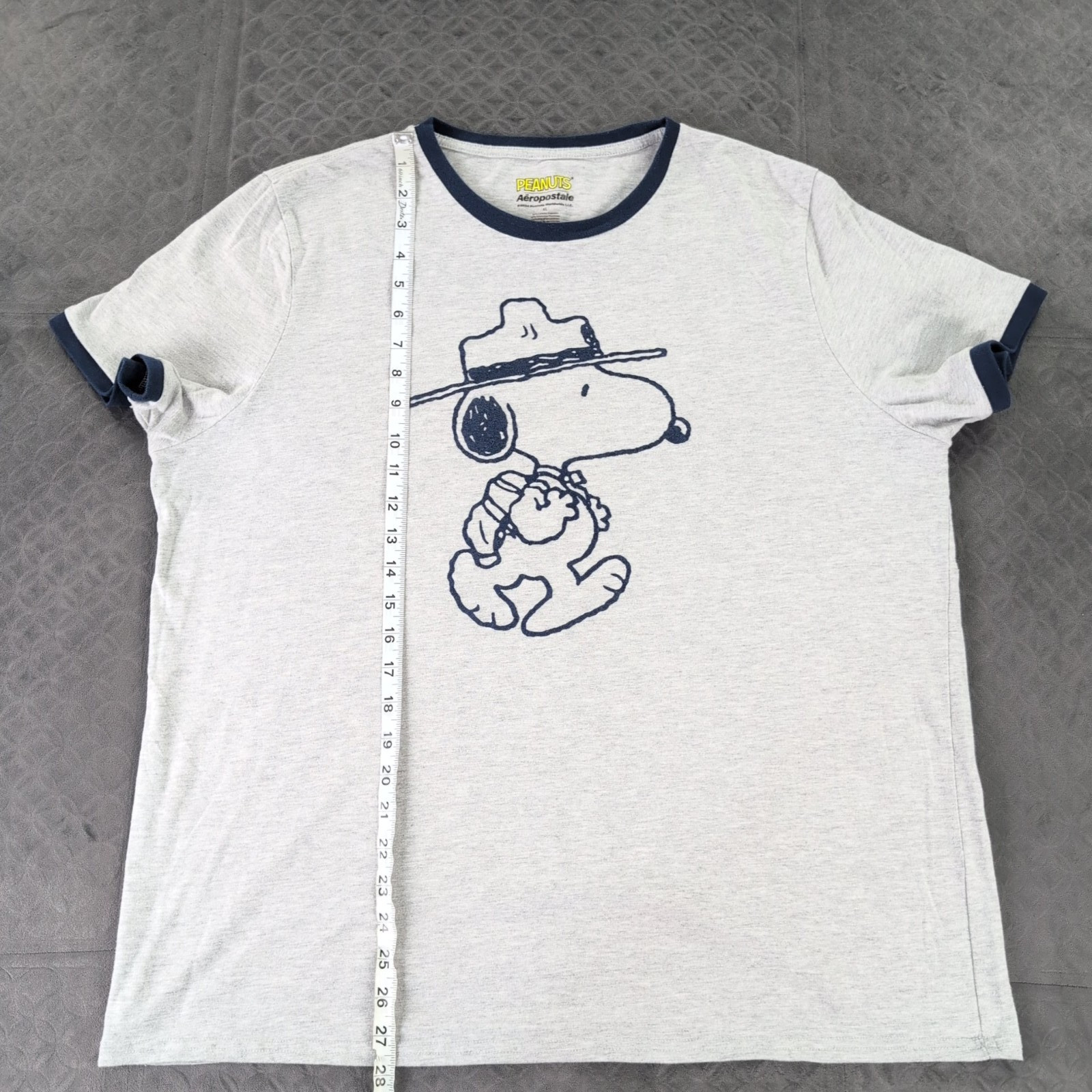 Peanuts x Aeropostale T Shirt Ringer Tee Snoopy Short Sleeve Men XL gallery