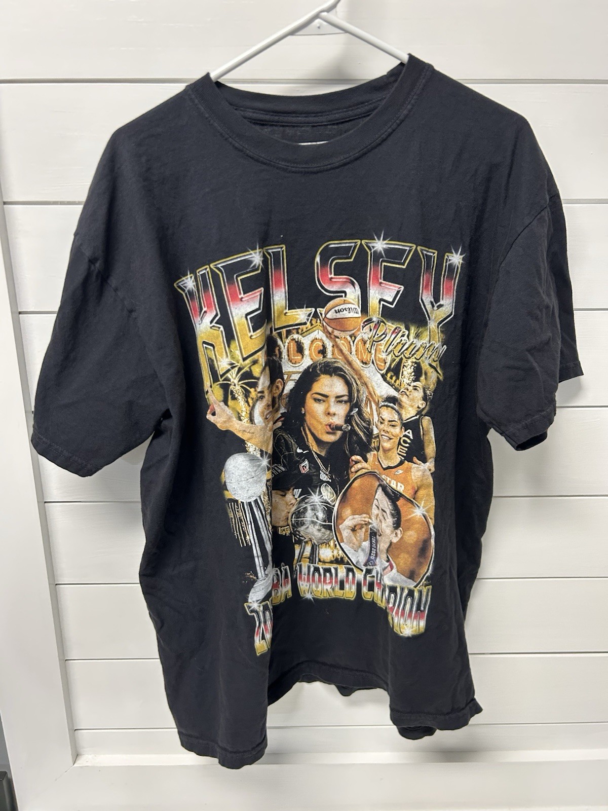 Kelsey Plum Las Vegas Aces 2022 WNBA Champion Graphic Rap Tee Black XL 3peat