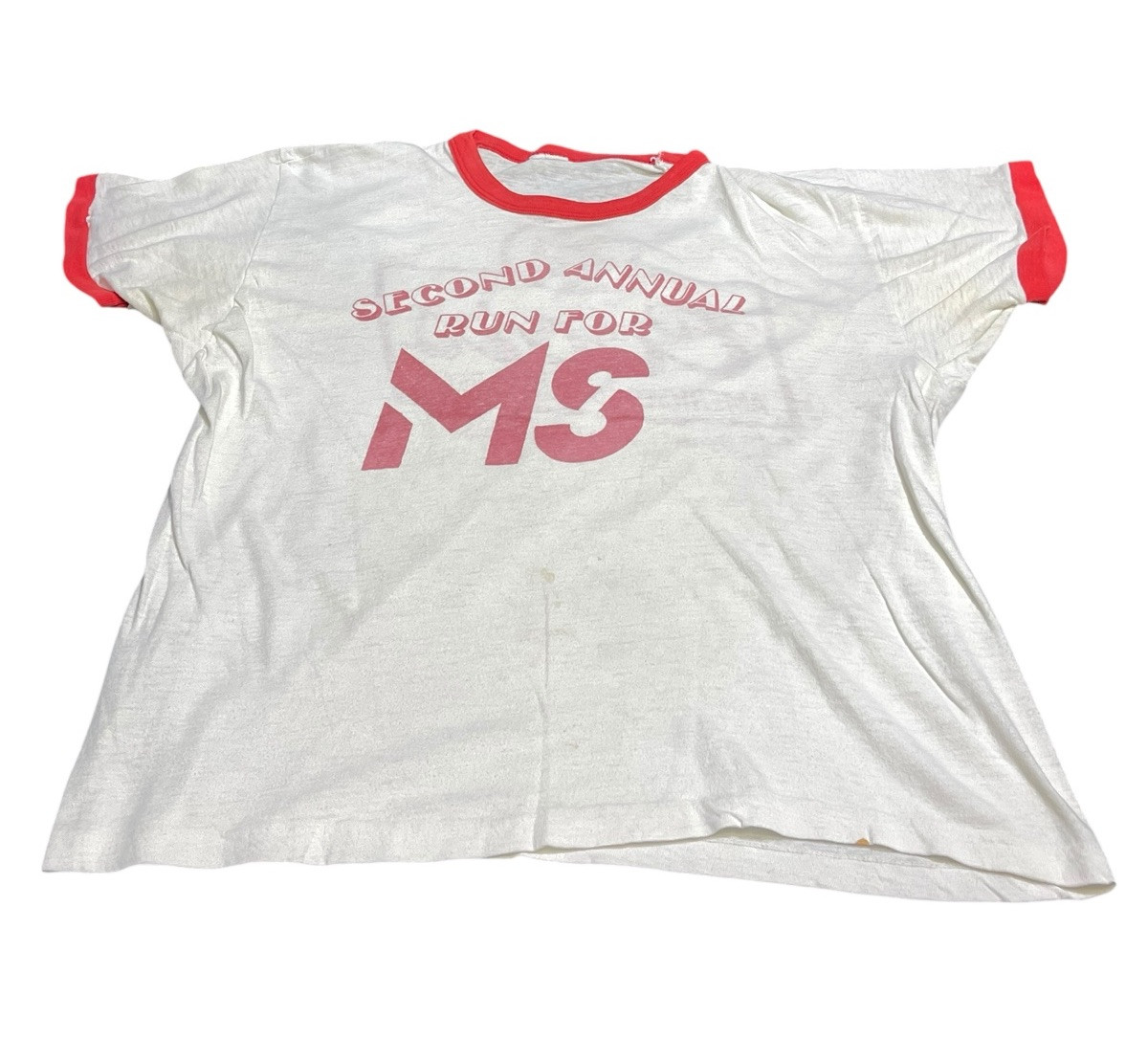 Vintage Second Annual Run For MS Coors Beer T Shirt Men’s Ringer Size 20”x22.5”
