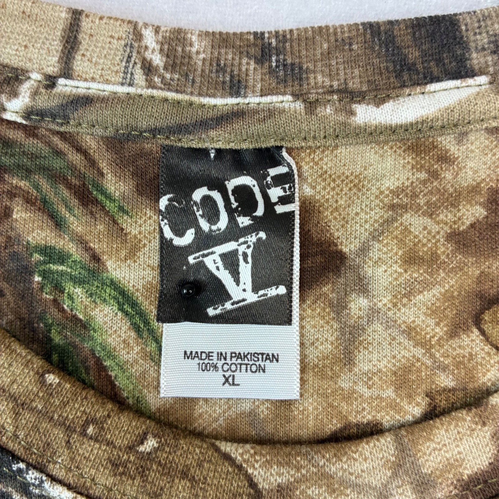 Code V T-Shirt Men XL Camo Luckenbach Texas Realtree Graphic Tee Souvenir gallery