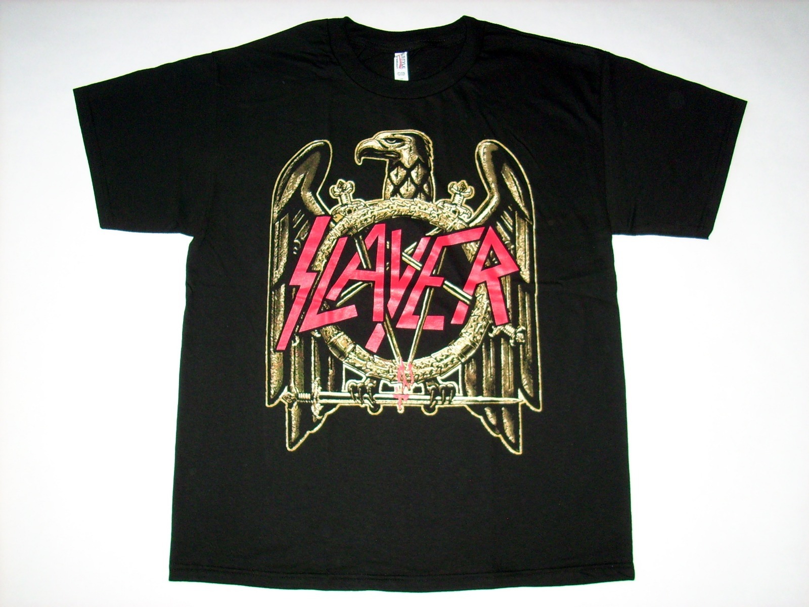 FREE SAME DAY SHIPPING New Classic SLAYER GOLD EAGLE Logo BIG PRINT Shirt XL gallery