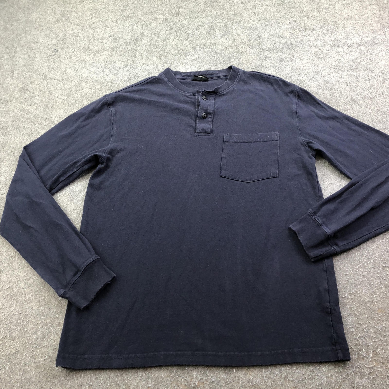 Filson Shirt Mens Small Blue Henley Long Sleeve Pocket Button Made In USA gallery