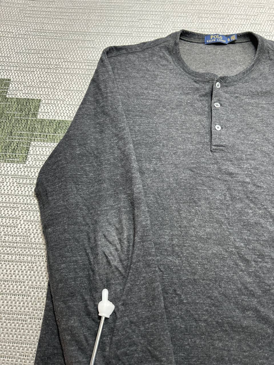 Polo Ralph Lauren Shirt Mens Xl Black Cotton Henley * gallery