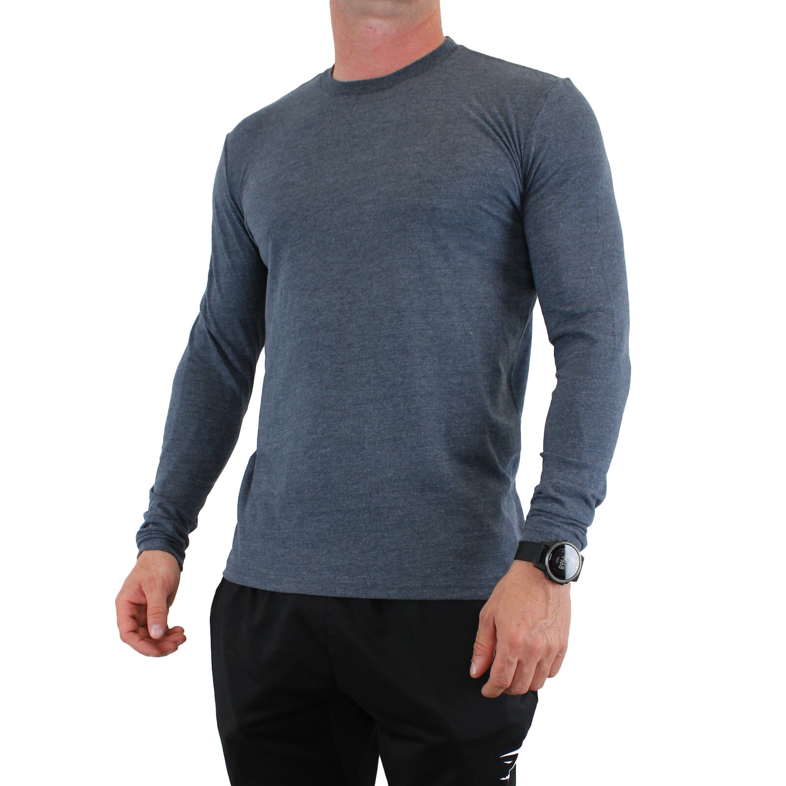 True Classic Men's Shirt, Long Sleeve Classic Ribbed Crew Neck, MSRP $35 gallery