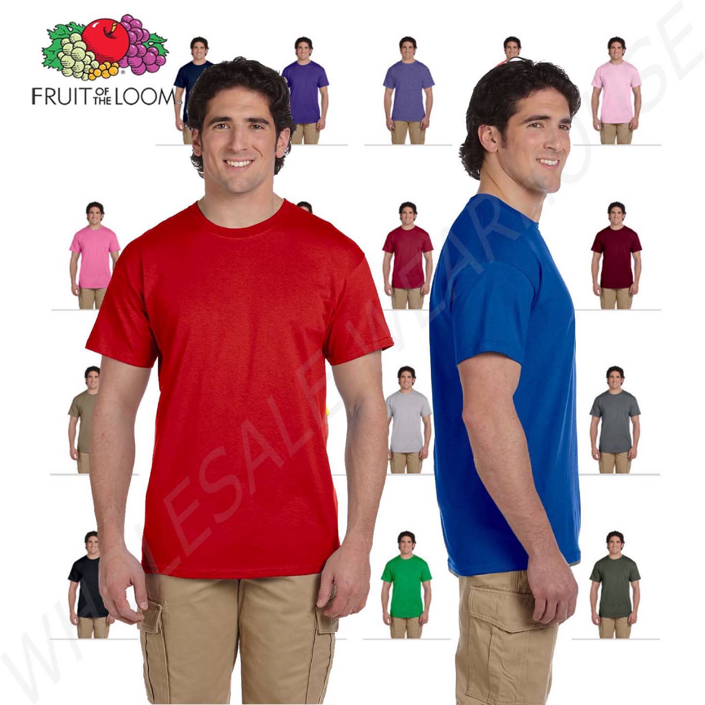 NEW Fruit of the Loom Men’s 5 oz 100% Cotton HD S-3XL T-Shirt 3931