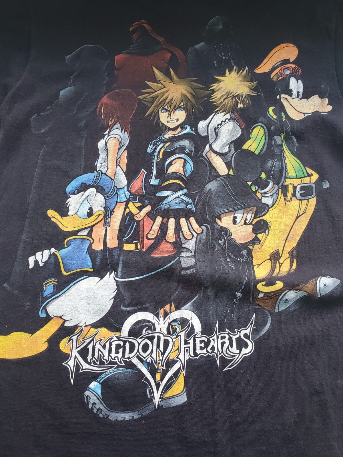 Kingdom Hearts Disney Graphic T-Shirt Black Sora Donald Goofy Sz medium gallery
