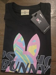 Psycho Bunny Milos Graphic Tee Pima Cotton Black Graphic Logo M Short Sleeve