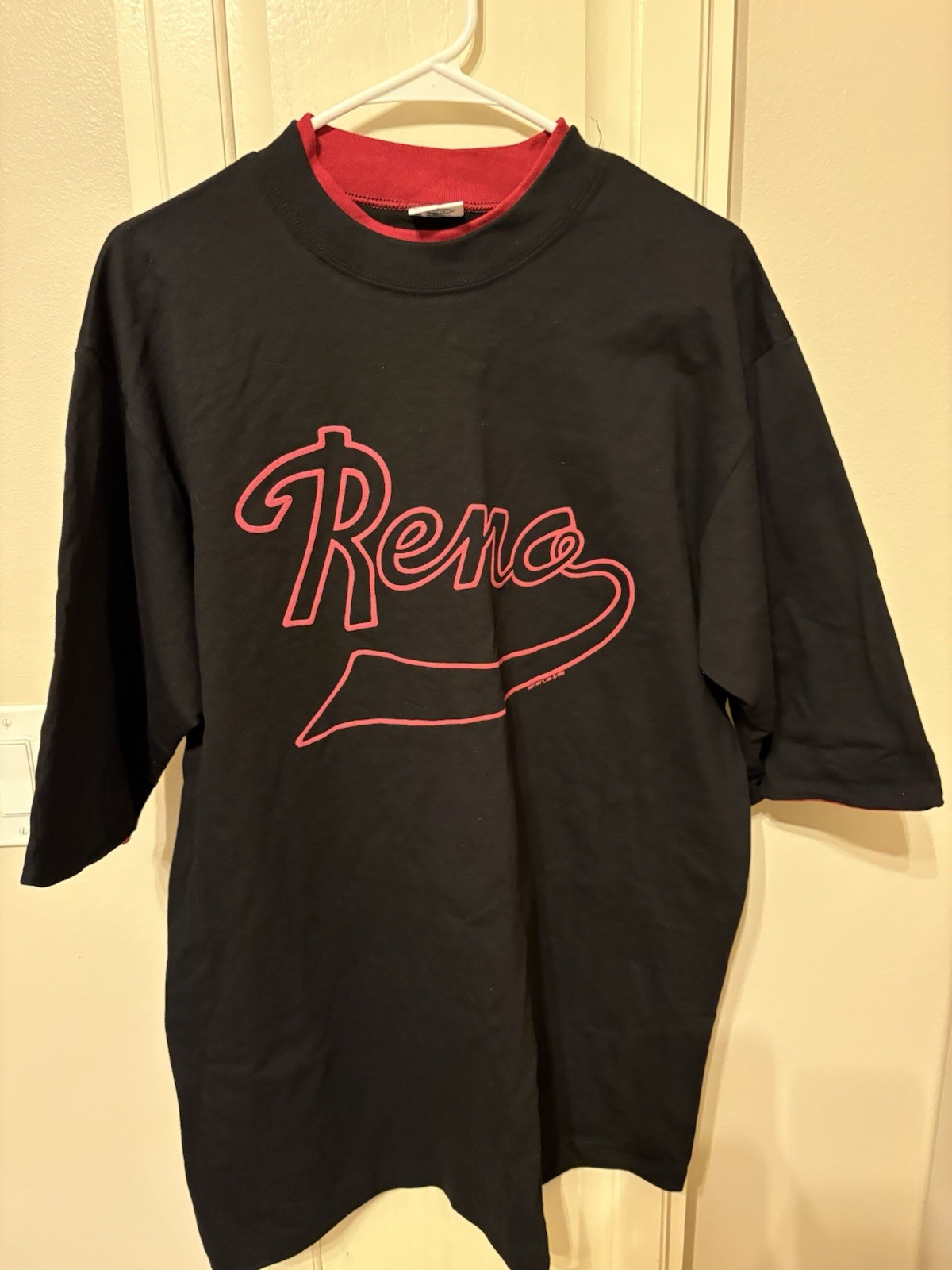 Delta Men's Black/Red Reno Graphic Print T-Shirt XL Regular Crew Neck gallery