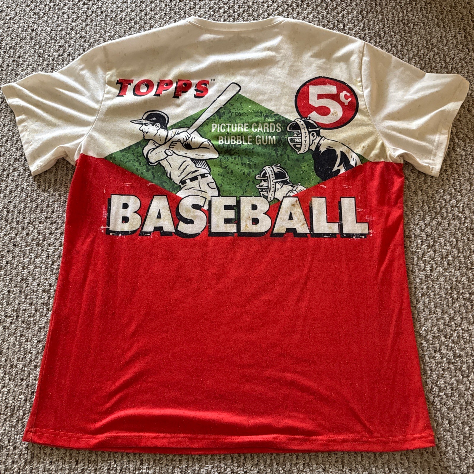 Topps Baseball Nostalgia Shirt - Mens XL RARE T SHIRT 100% Polyester gallery