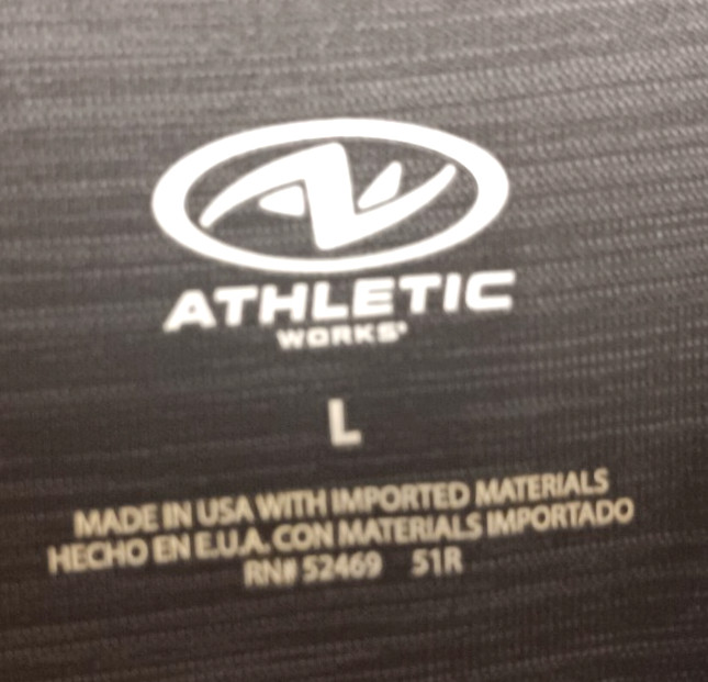 Athletic Works Men’s Driworks Tee Shirt Large Poly Jersey Rich Black Stripe USA gallery