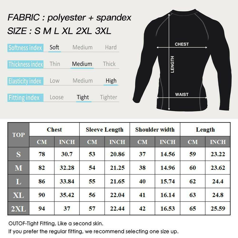 Men Compression Training Shirt Thermal Underwear Layer Workout Tops Long Sleeves gallery