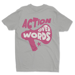 Custom T-Shirt, action over words Dtf Print On Next Level T-Shirt unisex cotton￼