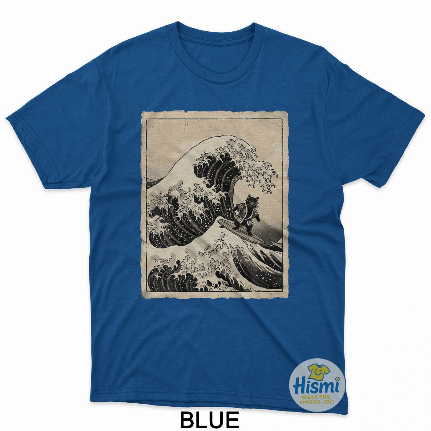 Funny Cat Surfing Japanese Art Kitten Anime Graphic Vintage T-Shirt gallery