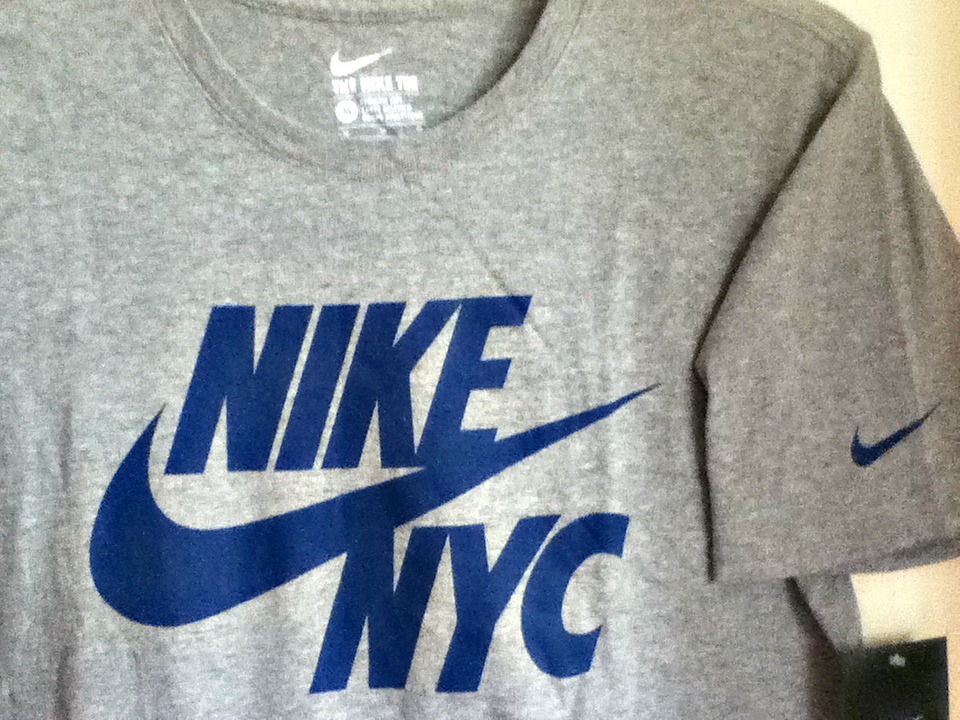 AUTHENTIC 100% COTTON NIKE NYC GREY/BLUE T SHIRT 914290-063 gallery