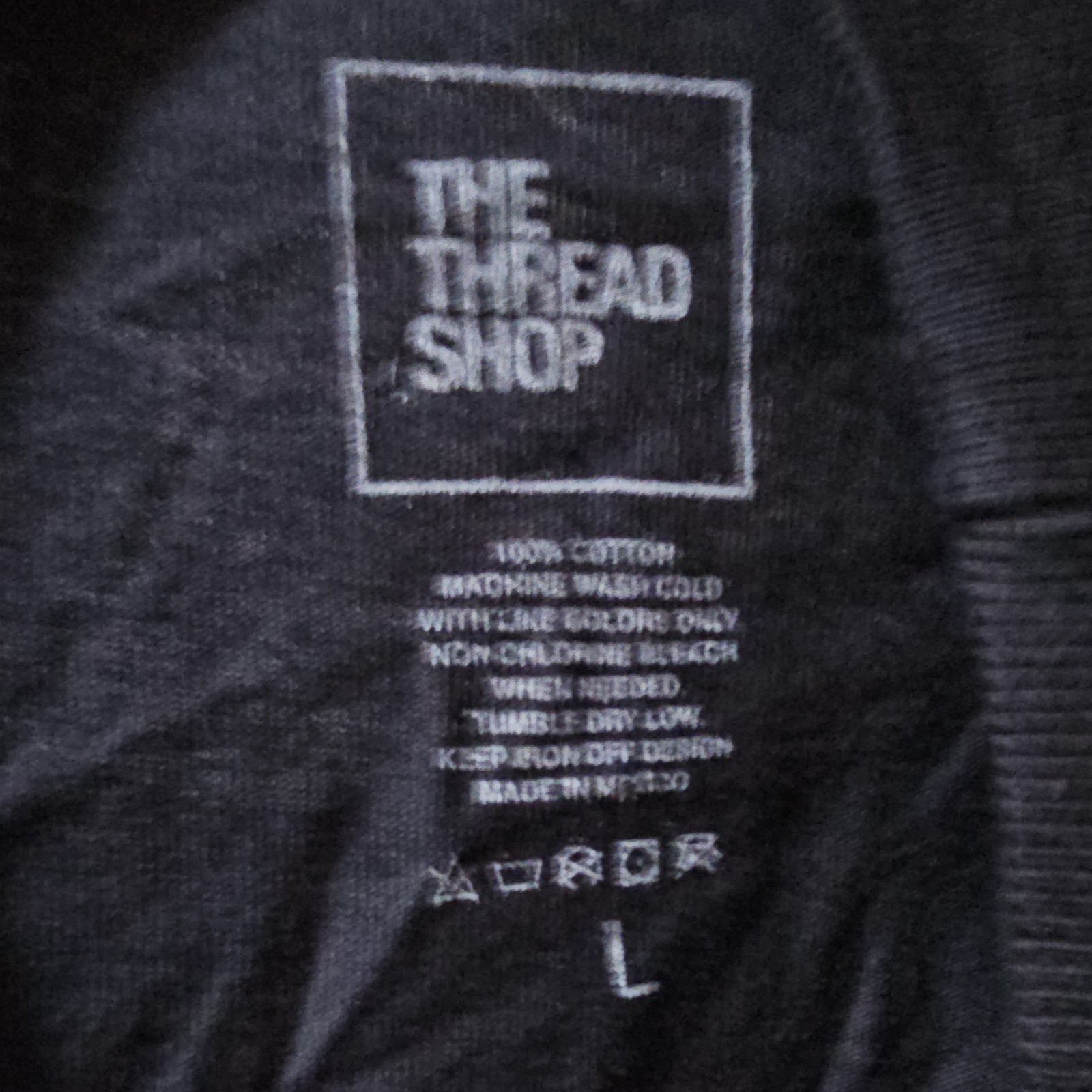 The Thread Shop Logo Black Cotton Graphic Crew Neck Men's Short Sleeve T-Shirt L gallery