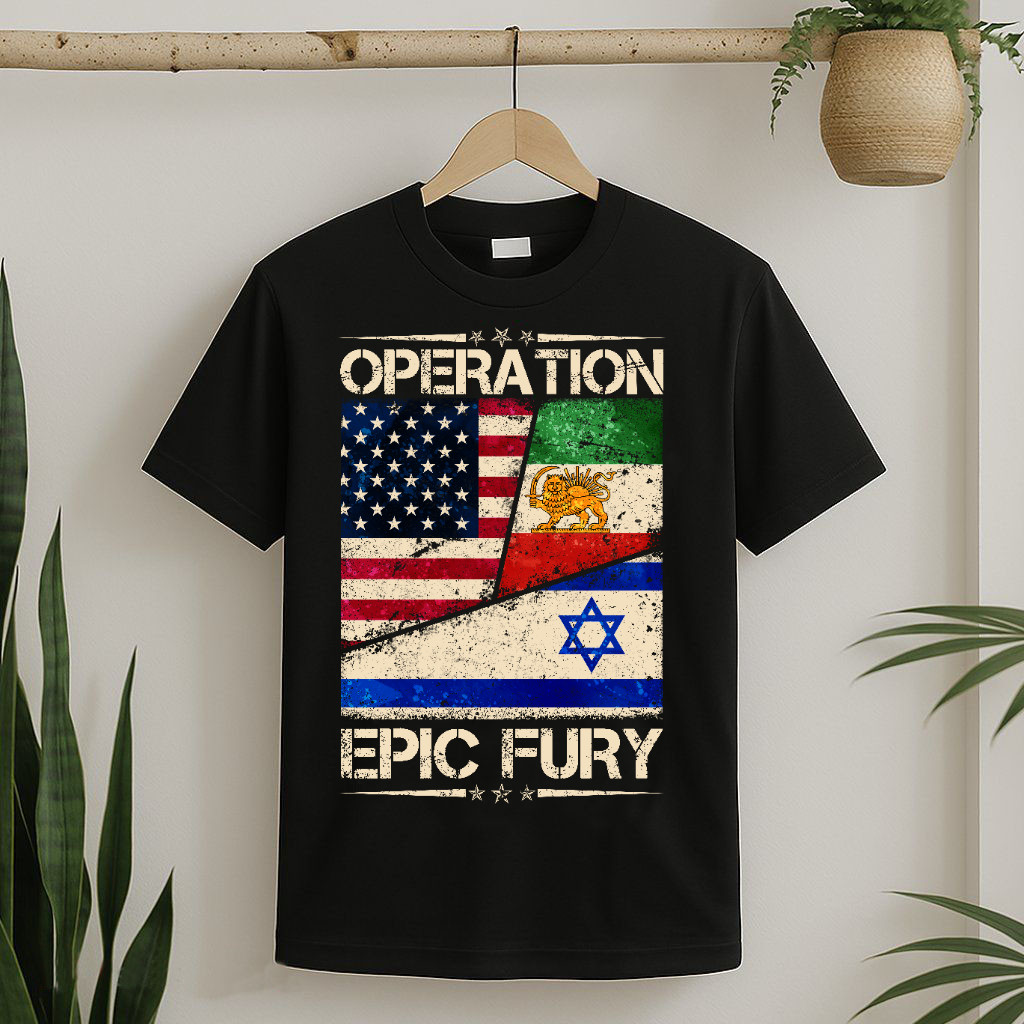 Operation Epic Fury Flag America Iran And Israe T-Shirt Unisex gallery