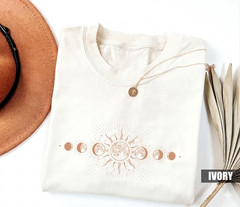 Moon Phase Tee | Boho Celestial Graphic T-Shirt | Retro Style Top