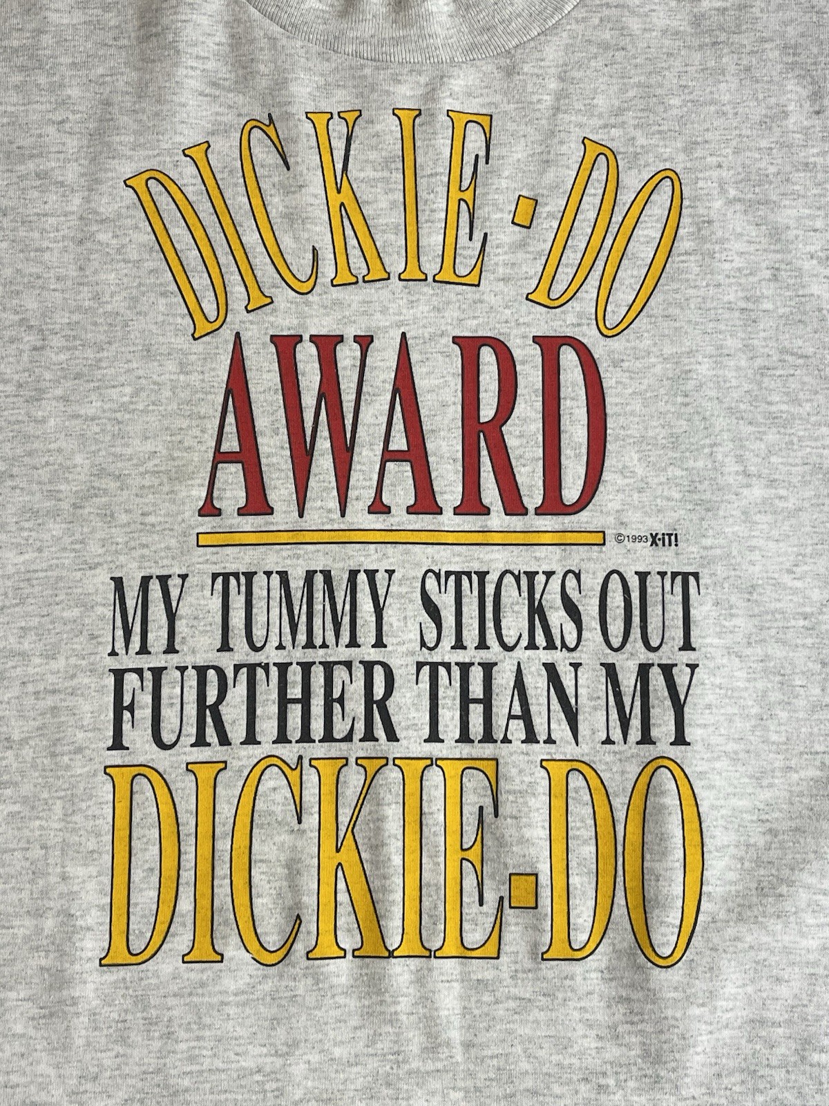 Vintage 1993 Dickie Do Award T Shirt Gray Single Stitch Novelty Humor Tee gallery