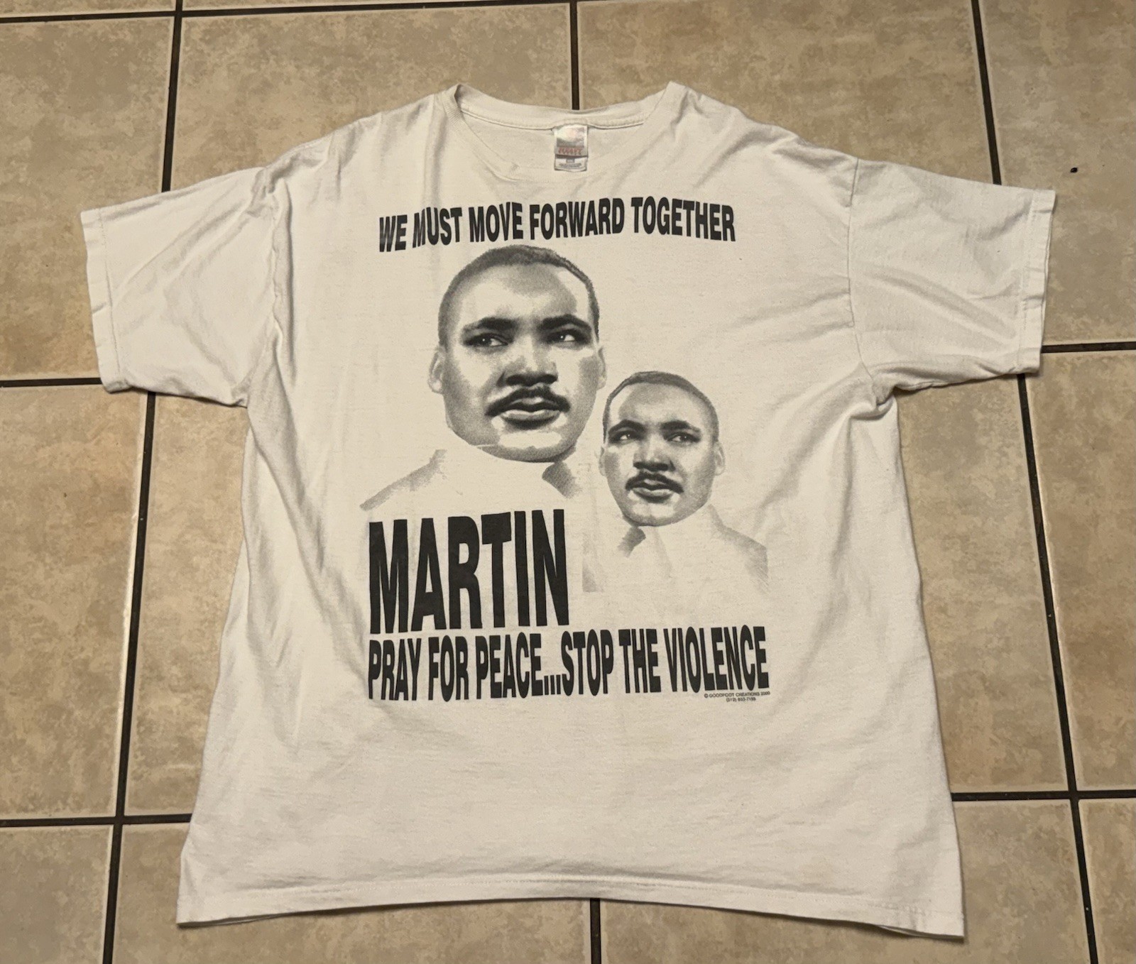 Vintage Y2K Martin Luther King Stop The Violence Rap Tee Shirt 2XL 2Pac Biggie
