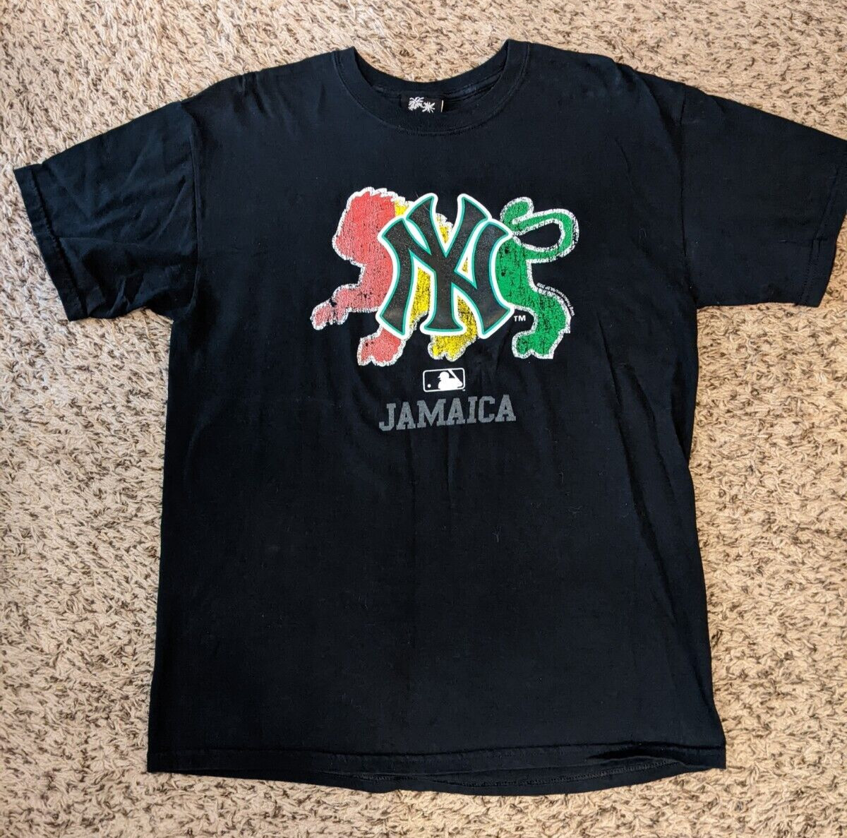 Jamaica Men's Tee Shirt Size Large Black Baseball Graphic NY Caribbean Vacation gallery