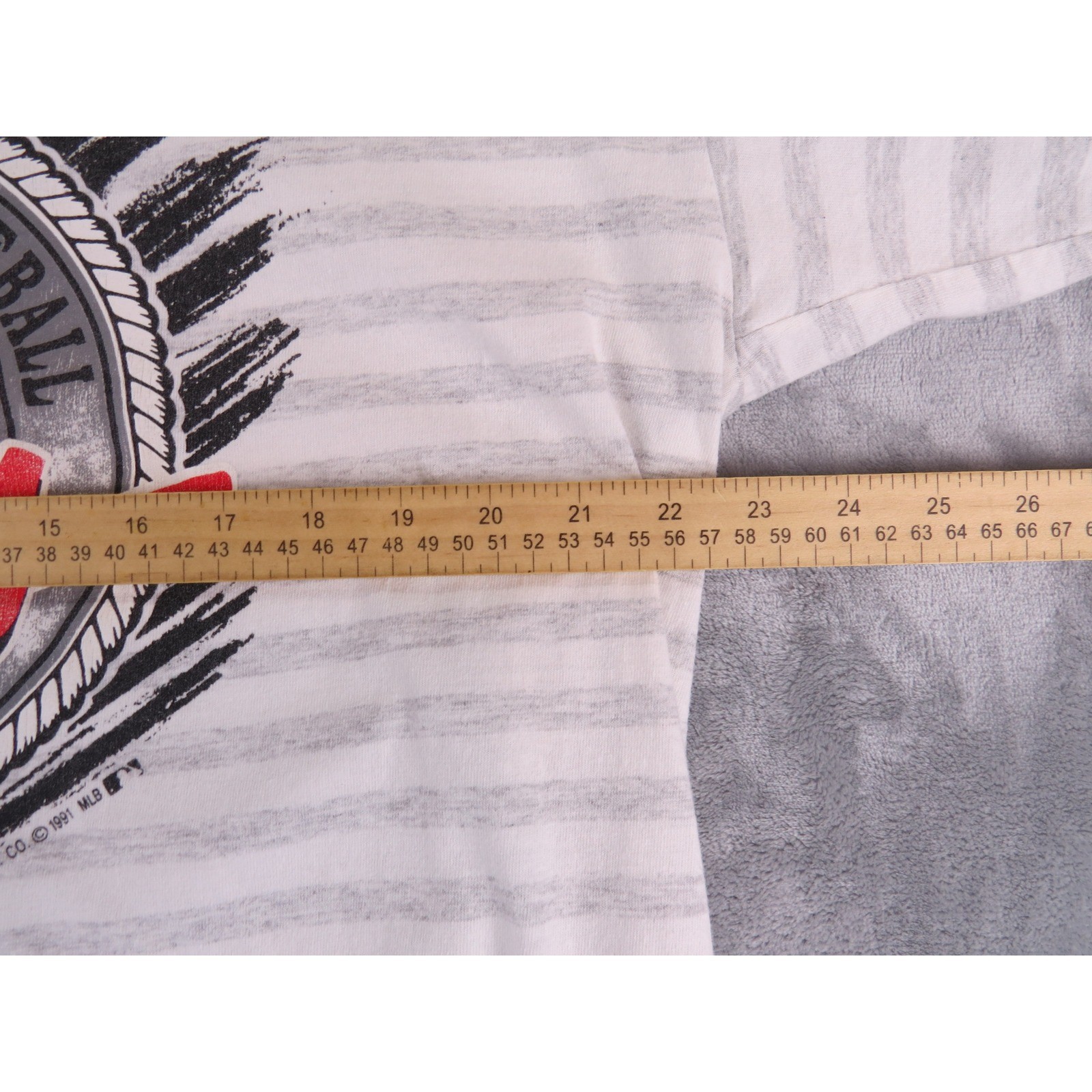 Vintage 1991 MLB Cincinnati Reds T Shirt XL Gray Stripe Trench Ultra TAG USA gallery