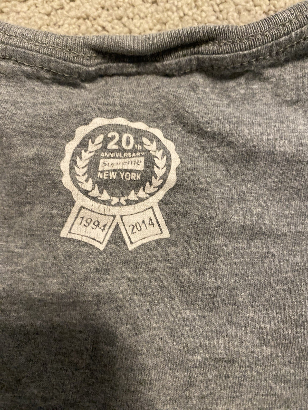 Supreme 20th Anniversary Box Logo Tee Heather Grey Men’s Small EXCELLENT CONDITI gallery
