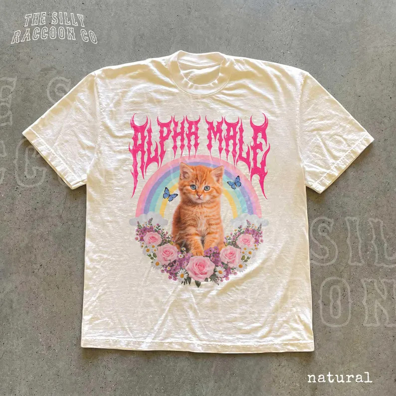 Alpha Male Funny Ironic Kitten Comfort Colors Shirt gallery
