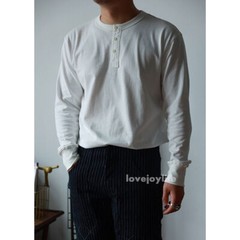 BOB DONG Fall Winter Basic Shirt Cotton Men’s Long Sleeve Henley Shirt Slim Top