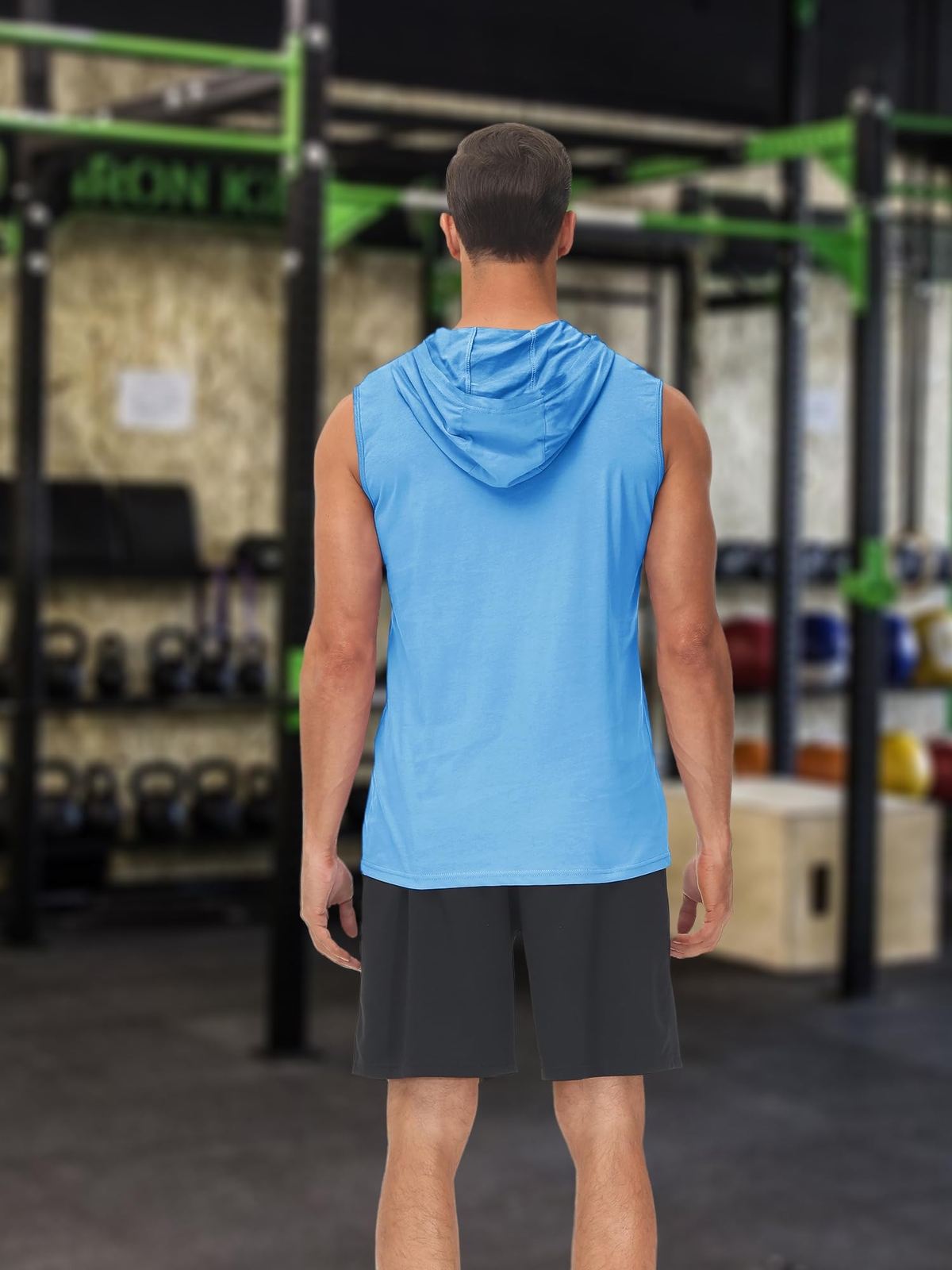 Men's Muscle Hoodies Sleeveless Tank Tops Gym Fitness Running Sport Vest T-Shirt gallery