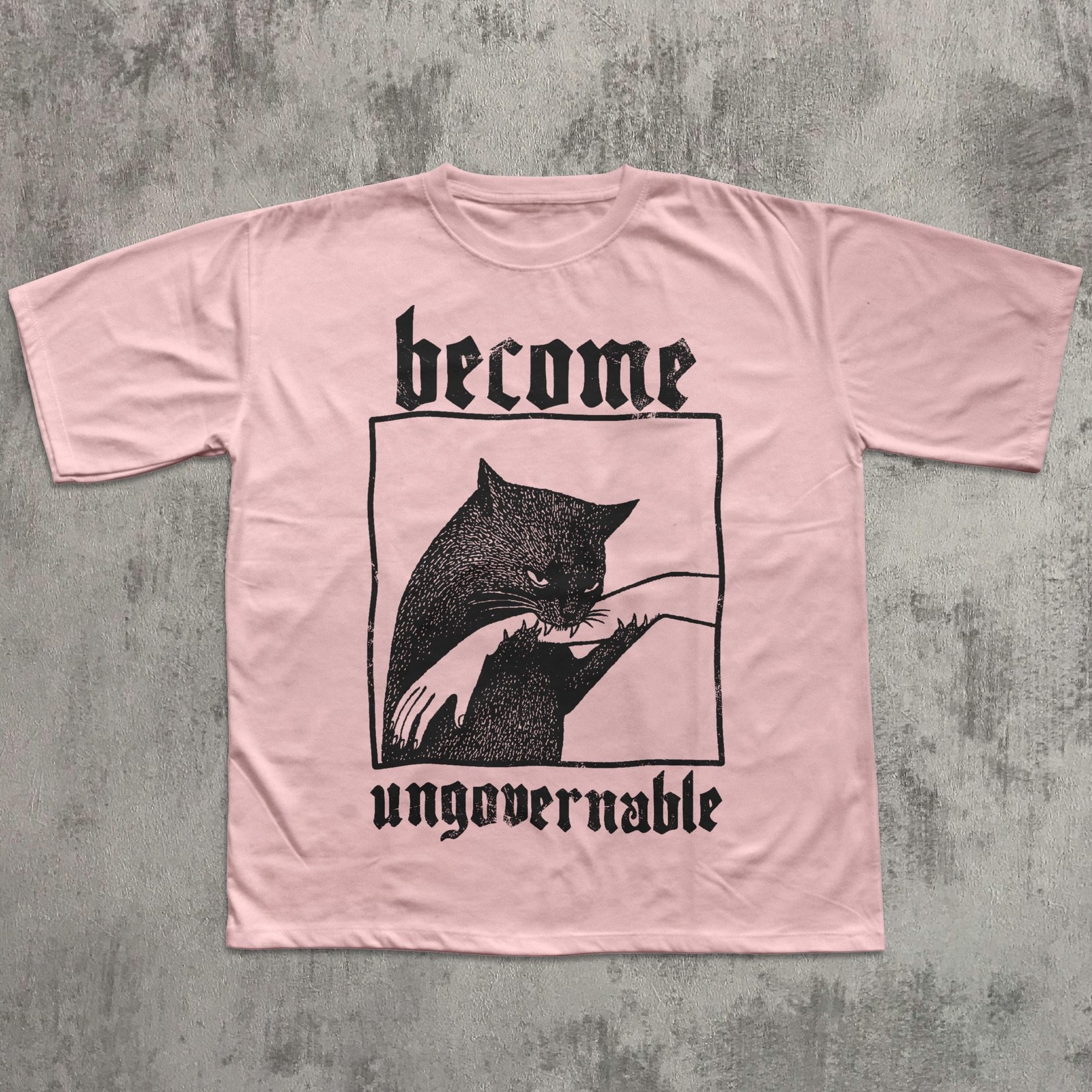 Become Ungovernable Cat Biting Hand Funny Graphic T-Shirt Unisex gallery