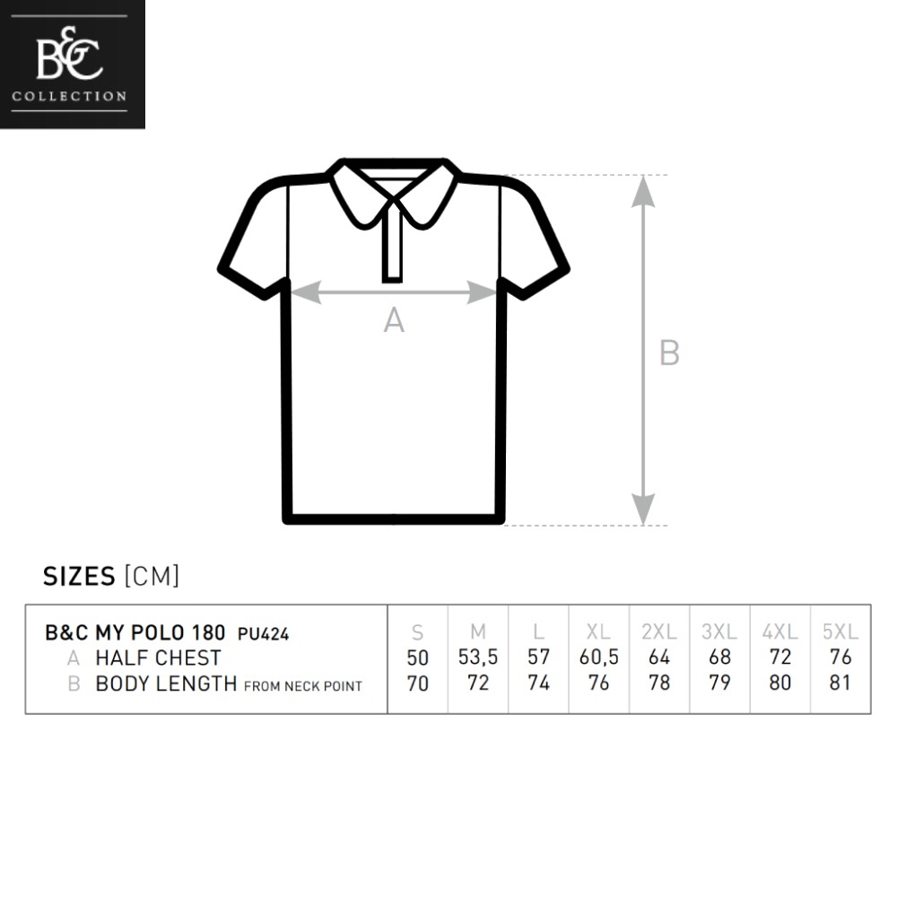 B&C Collection B&C My Polo 180 PU424 - Modern classic polo in high gallery